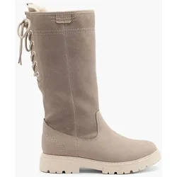 Leder Stiefel - Damen - grau