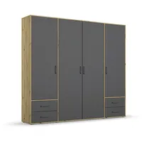 Rauch Drehtürenschrank Voyager 187 x 194 x 53 cm Grau/Eiche