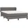 vidaXL Boxspringbett mit Matratze Grau 140x200 cm Kunstleder
