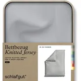 schlafgut Knitted Jersey uni, aus Bio-Baumwolle mit Elasthan, Reißverschluss«, (1 St.), bügelfrei, Mix & Match Bettwäsche: passender Kissenbezug erhältlich Schlafgut Grey light), 155x220)