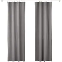 Woltu Gardinen 2er Set, Vorhang Blickdicht mit Kräuselband, Leichte & weiche Thermovorhang Kälteschutz, für Wohnzimmer Schlafzimmer, 135x225cm, Dunkelgrau