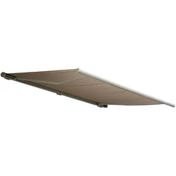 Mendler Elektrische Kassettenmarkise T124, Markise Vollkassette 5x3m ~ Polyester Sand