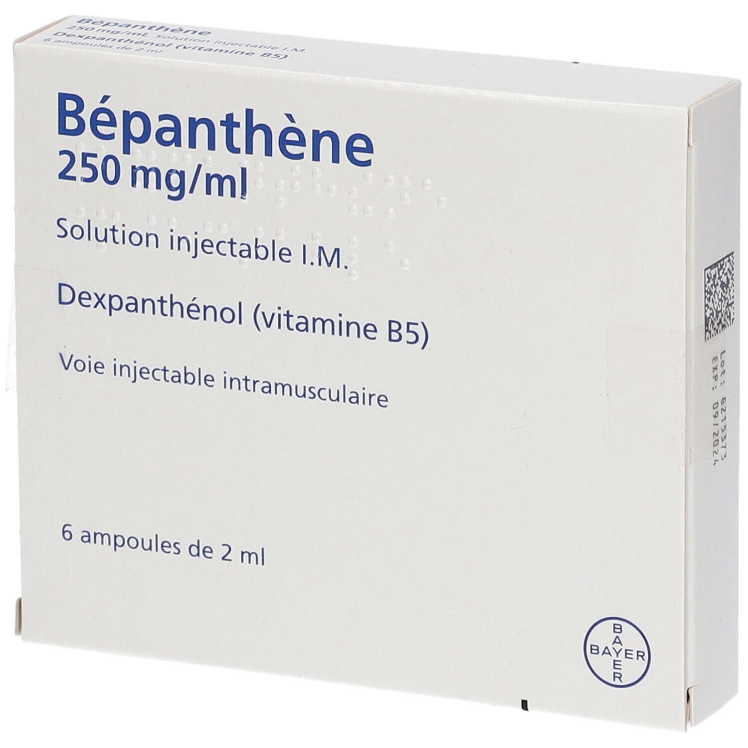 Bépanthène 250 mg/ml 12 ml injection(s)