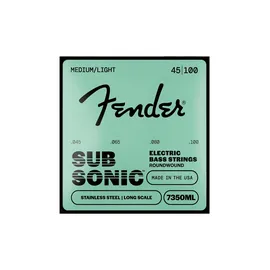 Fender Edelstahl 7350 Basssaiten, Edelstahl-Rundwickel, Langmensur, 7350ML .045-.100 Gauges, (4)