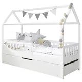 Livetastic Hausbett Traumhaus 90 x 200 cm Kiefer massiv weiß