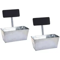 Hti-Living Blumenkasten 2er Set mit Beschriftungsfeld Pflanztopf Pflanzschale für