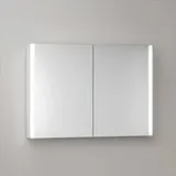 Keuco Somaris Spiegelschrank mit Beleuchtung 14503002100 100 x 71 x 12,7 cm, verspiegelt, 2 Türen, Wandvorbau