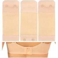 Bequeme BH Erweiterung, 3 Stück, Größe M mit Farbe Beige, 2er Haken Reihe, Büstenhalter Verlängerer, Büsten Verschluss Verlängerung, 2 x 2 Hook Bra Extender, 2x2 Hakenverlängerer Schwangerschaft - M, Beige, 3 Stück