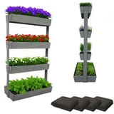 Coemo Vertikalbeet Vera 45 x 45 x 140 cm Grau