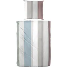 Primera Mako-Satin Streifenflug Blau 155 x 220 cm + 80 x 80 cm