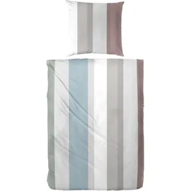 Primera Mako-Satin Streifenflug Blau 155 x 220 cm + 80 x 80 cm