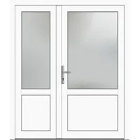 Zweiflügelige Nebeneingangstür "CELINE-M" 74 mm asymmetrisch Weiß RAL 9016 beidseitig innen öffnend DIN links