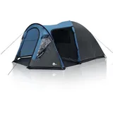your GEAR Zelt Tivano 5 Personen, Campingzelt mit Wohnraum und Fenstern, UV 50+ Sonnenschutz, dunkle Schlafkabine, Blau Grau, 5 Mann Version mit Stehhöhe 5000mm,