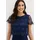 bonprix Jumpsuit aus softem Scuba mit Spitze: blau Gr.36, Kurzärmliger Jumpsuit, mit Spitze und weitem Bein