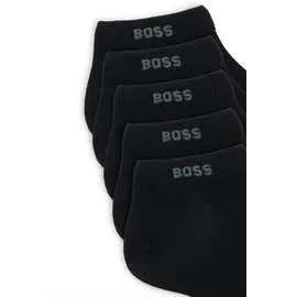 Boss Sneakersocken 5er Pack - 5P AS Uni CC, kurz, Baumwoll-Mix, uni schwarz 39-42