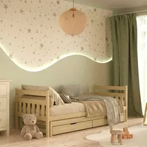 OEM Kinderbett David 90 x 190 cm Kiefer massiv braun