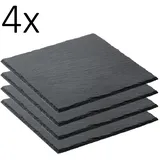 Gastro Spirit Servierplatte 4er Set Schieferplatte 30 x 30 x 0,5 cm, schwarz, (4-tlg) 30 cm x 30 cm