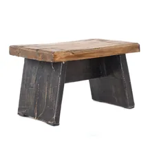 DESIGN DELIGHTS Hocker Altholz 29 x 18 x 19 cm Schwarz