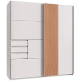 WIMEX Schwebetürenschrank »Coburg, Kleiderschrank Made in Germany«, mit Akustikpaneel Optik oder Holzoptik eichefarben, 180cm breit, weiß Artisan Nachbildung B/H/T: ca. 180x198x65 cm - weiß