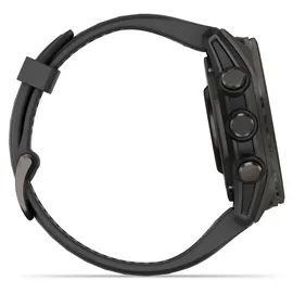 Garmin fenix 8 AMOLED 43 mm sapphire, schwarz / carbongrau DLC Titan mit QuickFit Silikon-Armband 20 mm