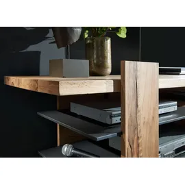 Massivmoebel24 TV-Regal Wild-/Zerreiche 160x50x53 natur geölt FRANKFURT #110