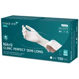 Medi-Inn PRO Clinic-Perfect Semi Long Nitril-Einmalhandschuhe puderfrei weiß XL 10 x 150 Stück)