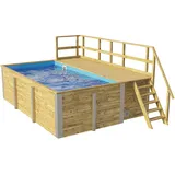 Weka Massivholzpool 595 Gr. 1 490 x 201 x 315 cm grün/braun Folie blau