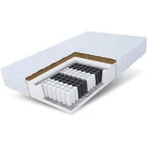 Fdm Matratze 180x200 cm Premium H3 H4 Höhe 17 cm Taschenfederkernmatratze Kokosfaser-Einlage Polyurethan-Schaum 7 Zonen Kokos Home Plus