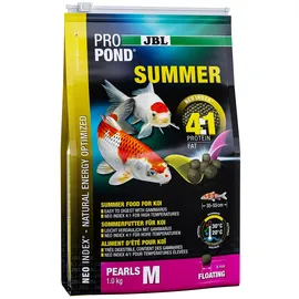 JBL Sommerfutter für Koi, Schwimmende Futterperlen, Saisonfutter, ProPond Summer, M, 1,0 kg