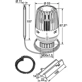 IMI HEIMEIER Heizkörperthermostat K 20–50°C mit Fühler 2 m Kapillarrohr