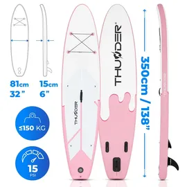 Thunder SUP Board 350 x 81 x 15 cm Weiß/Rosa