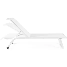 BIZZOTTO Gartenliege Taylor 2er-Set aus Aluminium, modern mit Rollen, Weiß, verstellbare Rückenlehne