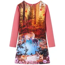 vidaXL Kinderkleid mit Langen Ärmeln Altrosa 116