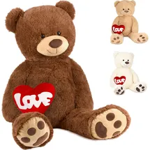 Brubaker XXL Teddybär 100 cm mit Love Herz Stofftier Plüschtier Kuscheltier