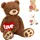 Brubaker XXL Teddybär 100 cm mit Love Herz Stofftier Plüschtier Kuscheltier