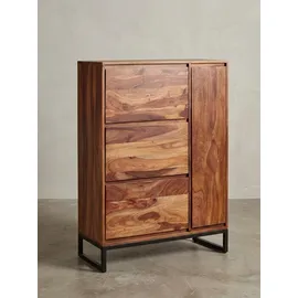 KADIMA DESIGN Sheesham Schuhschrank 88x40x120 cm braun