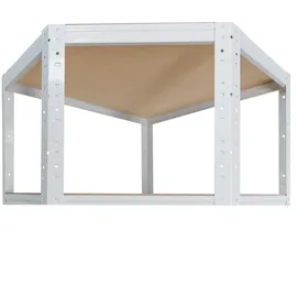 shelfplaza HOME 200x70x45 cm Eckregal in weiß mit 5 Böden und 175 kg Traglast pro Boden