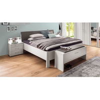 Betten.de Komfort-Doppelbett weiß mit braunem Kopfteil 160x200 cm - Castelli