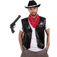 Funidelia | Cowboy Kit mit Waffe für Herren Cowboys, Indianer, Western - Zubehör für Erwachsene, Zubehör für Kostüm - Schwarz