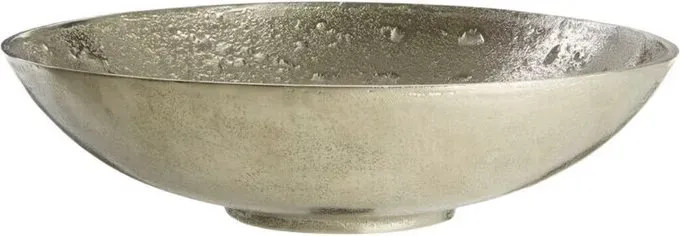 Premier Housewares Große Schüssel mit Nickeloberfläche, griechisches Aluminium-Serviergeschirr, einzigartiges handwerklich hergestelltes Deko-Element, dekorielles Tafelservice