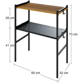 letti moderni Blumentreppe 60 x 32 cm Schwarz/Walnuss