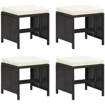 vidaXL Gartenhocker 46,5 x 47,8 x 45 cm schwarz 4 St.