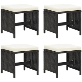 vidaXL Gartenhocker 46,5 x 47,8 x 45 cm schwarz 4 St.