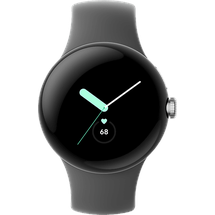 Google Pixel Watch BT polished silver Sportarmband charcoal