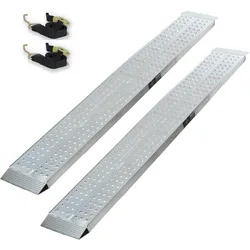 Baumarktplus TRUTZHOLM 2 x Auffahrrampen 200 x 28 cm 540 kg Alu gelocht starr grau Verladerampen Motorradrampen