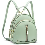 DIRRONA Damen Mini Rucksack – stylische süße wandelbare Schultertasche und Handtasche, Leichter PU-Leder Rucksack, wasserdicht, ideal für Reisen und Arbeit Mintgrün