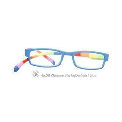 Lesebrille No.08 Klammeraffe farbenfroh blau