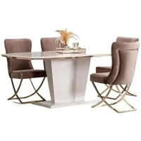 JVmoebel Esstisch, Moderner Säulentisch Tische Esszimmer Möbel Tisch X Säule Esstisch weiß