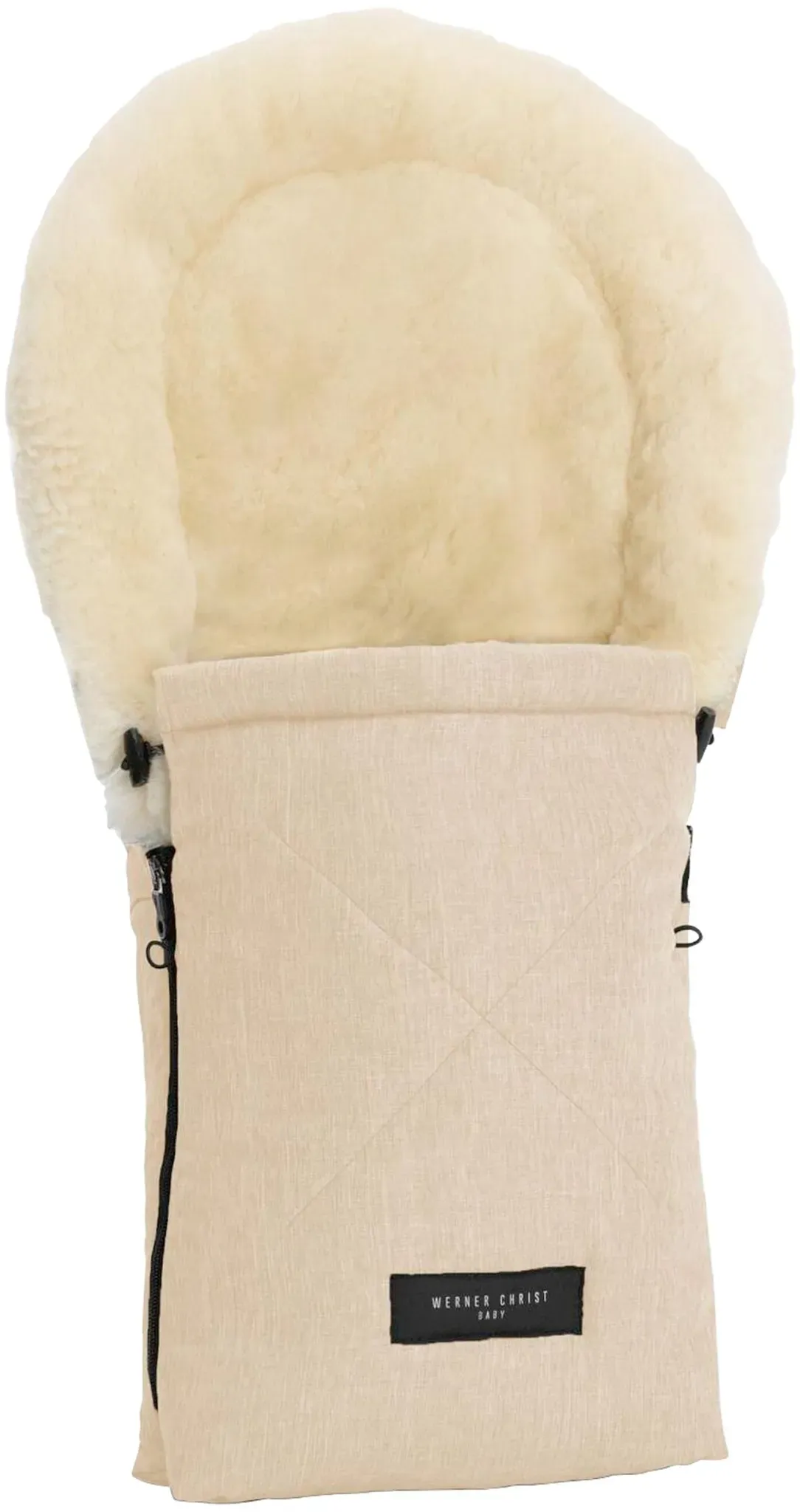 Werner Christ Baby Lammfell-Fußsack Oslo für Babyschale, Tragewanne, beige