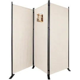VOUNOT Vounot® Paravent Raumteiler 3 Teilig Freistehend Stoff Trennwand 262 x 30 x 173 cm Beige